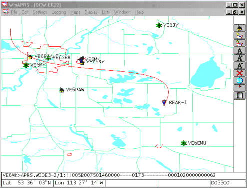 WinAPRS in action